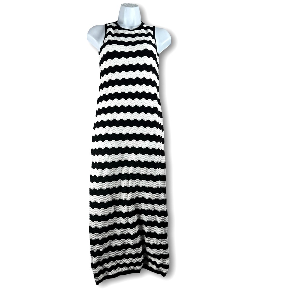 Hyacinth House Womens Knit B&W Textured tank Sweater Long Dress Sz S Small